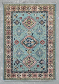 CAUCASIAN DESIGN RUG: 4'0" X 5'10" 21st Century