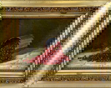 BENJAMIN CHAMPNEY (Massachusetts/New Hampshire, 1817-1907), Still life of cranberries., Oil on