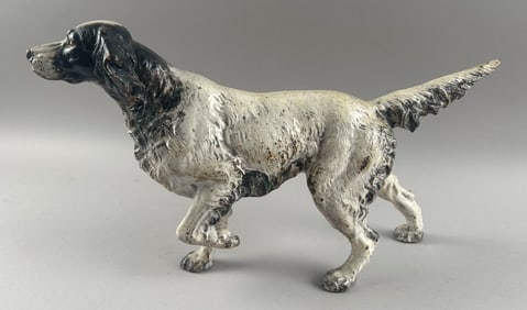 HUBLEY CAST IRON ENGLISH SETTER DOORSTOP 20th Century Height 9". Length 15".