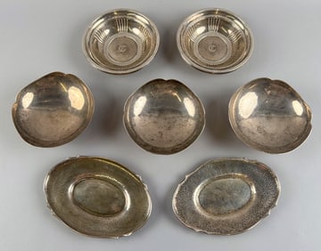 SEVEN STERLING SILVER TABLEWARES Mid- to Late 20th Century Approx. 27.2 troy oz.