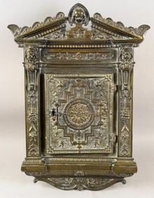 DECORATIVE KEY BOX Late 19th Century Height 15".