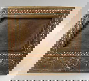 TIFFANY STUDIOS "ADAM" GILT BRONZE DESK CALENDAR Height 6".