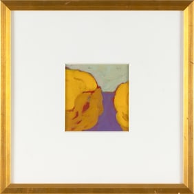 RUUD BERGMANS (The Netherlands/New York/Connecticut, 1939-), "Autumn View"., Oil on paper, 5.25" x