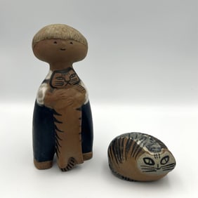 TWO LISA LARSON FOR GUSTAVSBERG CERAMIC FIGURES Sweden, Late 20th Century