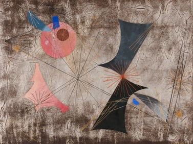ROLPH SCARLETT (New York/California/Canada, 1889-1984), Abstraction., Monotype with hand-painted