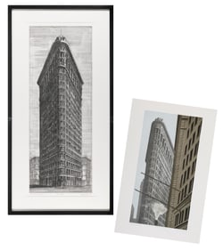 RICHARD JOHN HAAS (New York/Wisconsin, 1936-), Two views of the Flatiron Building