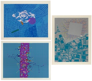 RISABURO KIMURA (Japan, 1924-2014), Three color screenprints:, Unframed.