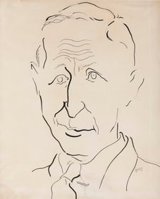 GEORGE GROSZ (New York/Massachusetts/Germany, 1891/93-1959), Portrait of a man., Pen and ink on