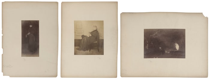TWELVE SIGNED WHISTLER SILVER PRINTS 1892 Silver prints in their original signed mats, overall 21" x