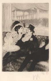 LOUIS AUGUSTE MATHIEU LEGRAND (France, 1863-1951), Aux Folies, 1908., Drypoint on cream laid paper