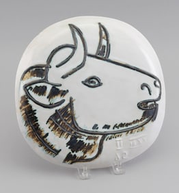 PABLO PICASSO (Spain/France, 1881-1973), Profil de Tareau, 1956., Terre de fa?ence plaque, diameter