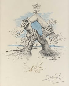 SALVADOR DALI (Spain/France, 1904-1989), Five Continents, 1966., Photolithograph on paper, 24" x