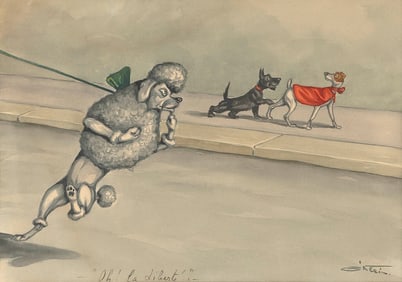 BORIS O'KLEIN (JEAN HERBLET) (France/Russian Federation, 1887-1983), "Oh! La'Liberte"., Watercolor