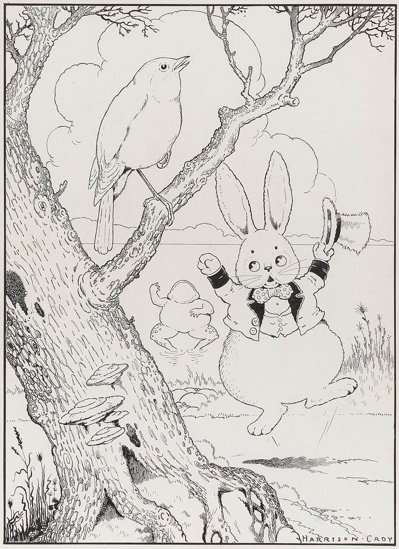 HARRISON CADY (New York/Massachusetts, 1877-1970), "Winsome Bluebird is the Herald of Sweet Mistress (1 of 3)