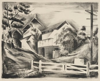 BENTON MURDOCH SPRUANCE (Pennsylvania, 1904-1967), "Closed Road", 1932., Lithograph on cream laid