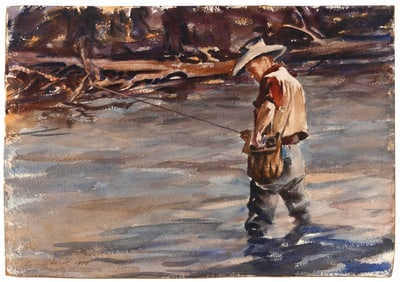 LEVON WEST (New York/South Carolina, 1900-1968), "Valley Ranch, Wyoming", 1934., Watercolor on thick