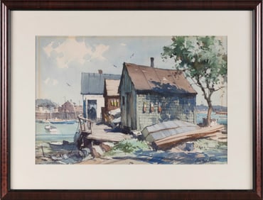 GORDON HOPE GRANT (New York/California/England, 1875-1962), Shacks, Rockport, Massachusetts.,