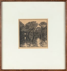 ASA CHAFFETZ (New York/Massachusetts, 1897-1965), "Early Morning (Broadbrook, Conn)", 1929., Wood