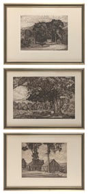 LUIGI LUCIONI (New Jersey/New York/Vermont/Italy, 1900-1988), Three landscapes:, Etchings, approx.