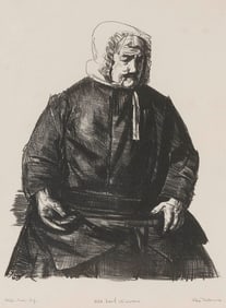 GEORGE WESLEY BELLOWS (New York/Ohio, 1882-1925), "Old Irish Woman", 1924., Lithograph, 9.5" x 7.5".