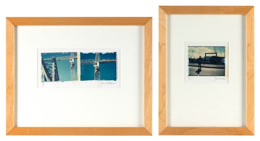 JOYCE ZAVORSKAS (Massachusetts, Contemporary), Two views of the Big Dig:, Polaroid transfer prints,