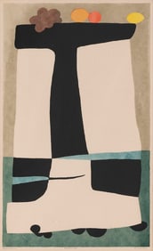 EDWARD AUGUST LANDON (New York/Connecticut, 1911-1984), "Reflections"., Color lithograph, 15" x 9"