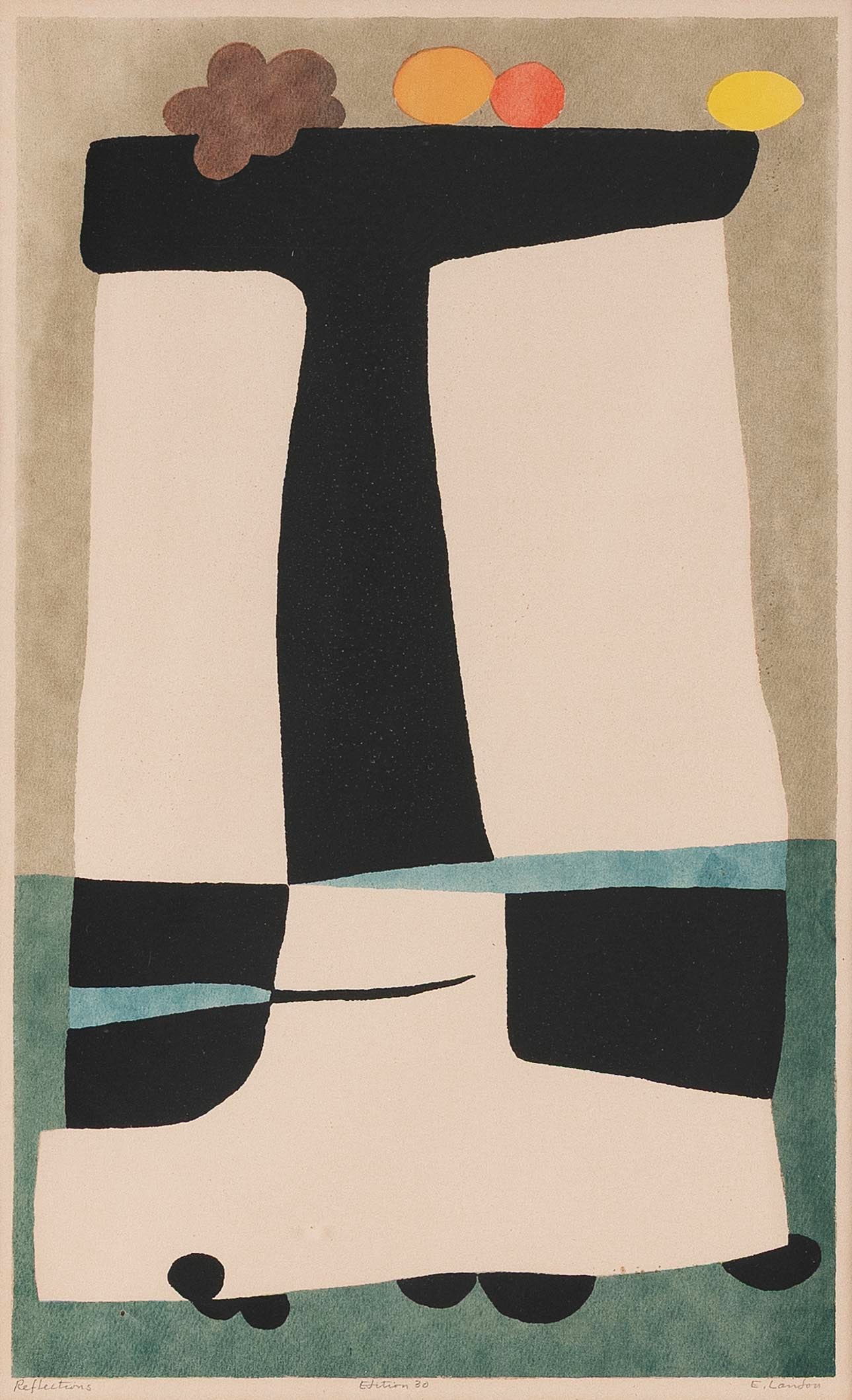 EDWARD AUGUST LANDON (New York/Connecticut, 1911-1984), "Reflections"., Color lithograph, 15" x 9" (1 of 3)