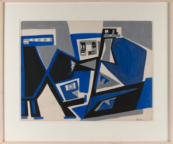 PETER BUSA (Pennsylvania, 1914-1985), "Untitled #10 Indian Space", 1950-53., Gouache on paper, 20" x