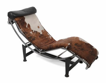 AFTER LE CORBUSIER FOR CASSINA "LC4" CHAISE LONGUE Italy, Late 20th Century Frame height 13". Total