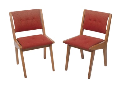PAIR OF KNOLL CHAIRS FROM PRINCETON UNIVERSITY Mid-20th Century Back heights 31". Seat heights 17".