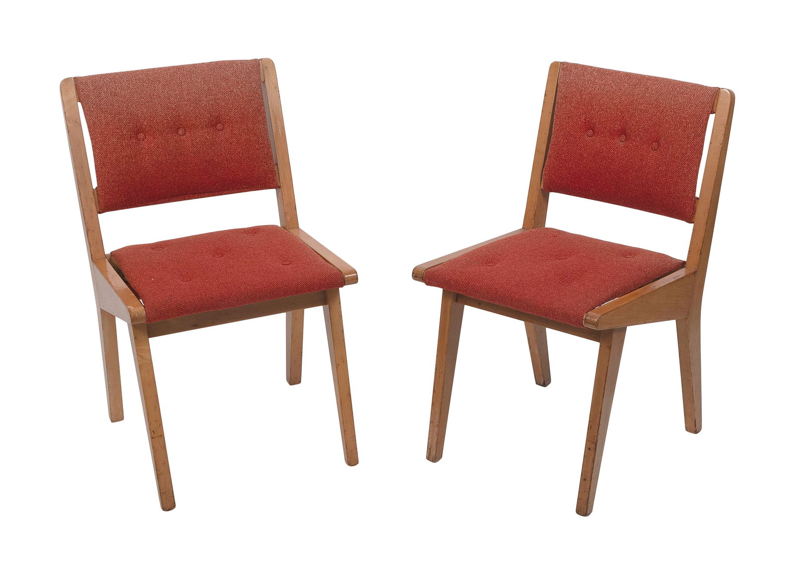 PAIR OF KNOLL CHAIRS FROM PRINCETON UNIVERSITY Mid-20th Century Back heights 31". Seat heights 17". (1 of 4)