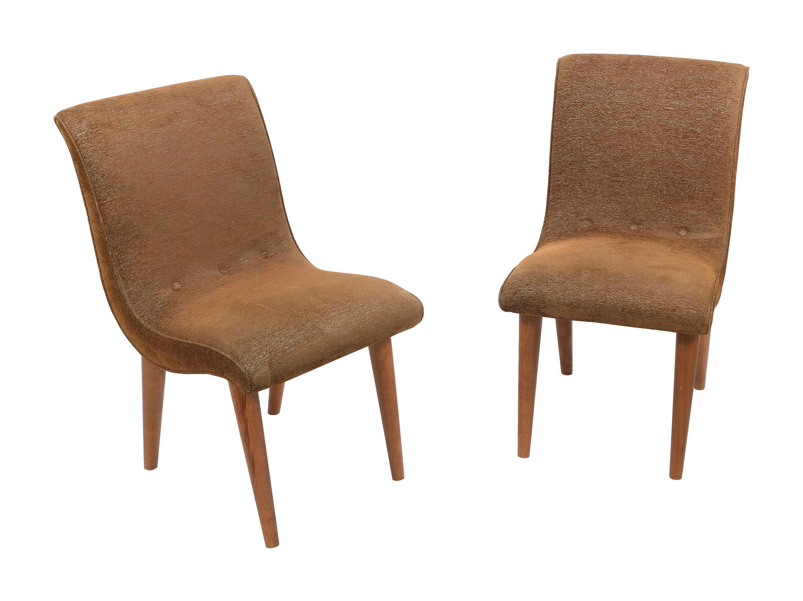 PAIR OF SIDE CHAIRS ATTRIBUTED TO JENS RISOM FOR KNOLL Mid-20th Century Back heights 35". Seat (1 of 1)