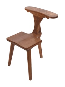 M. HAYAT & BROS. INLAID ROSEWOOD PRAYER/SMOKING CHAIR Pakistan, Mid-20th Century Back height 29.5".