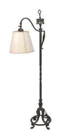 WROUGHT IRON FLOOR LAMP Early 20th Century Height 65".