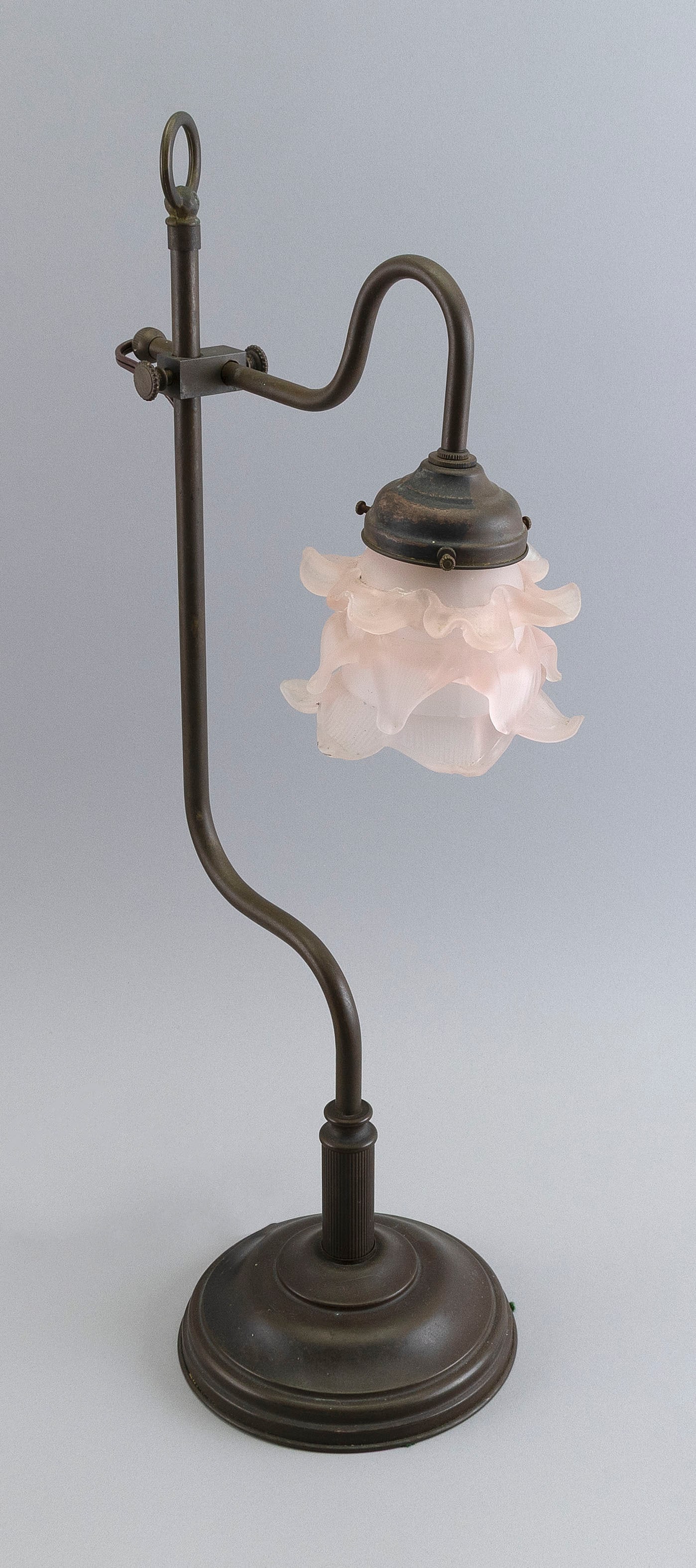 ART NOUVEAU BRONZED METAL DESK LAMP France, Early 20th Century Height 22". (1 of 2)