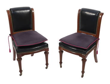 TWO REGENCY DINING CHAIRS ATTRIBUTED TO JEAN SELME FOR MAISON JANSEN Late 19th Century Back heights (1 of 1)