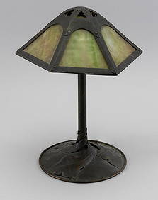 ART NOUVEAU TABLE LAMP Early 20th Century Height 13". (1 of 4)