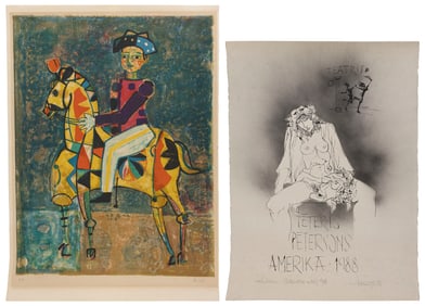 TWO CONTINENTAL LITHOGRAPH POSTERS Europe, 20th Century Unframed.