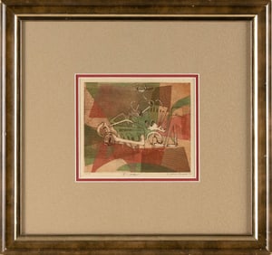 ARTHUR RUSSELL (New York, 1920-2007), "Eros"., Etching and aquatint on paper, 6.5" x 5.5". Framed