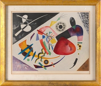 AFTER WASSILY KANDINSKY (Russia, 20th Century), "Tache rouge II", circa 1960., Color lithograph, 15"