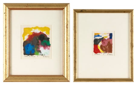 RAY NOLIN (Massachusetts/Connecticut, 1954/59-2015), Two abstract monoprints on paper:, Framed to