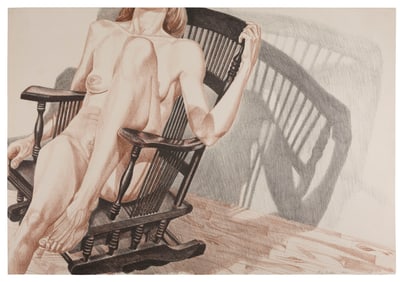 PHILIP PEARLSTEIN (New York, 1924-2022), Nude with Rocker, 1977., Color lithograph on Arches white