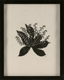 HUGO GUINNESS (England, 1959-), Lily of the Valley., Woodcut on paper, 13.5" x 10.5" sight. Framed