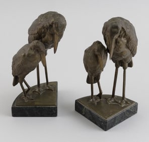 PAIR OF ART DECO BRONZE BOOKENDS IN THE STYLE OF MARCEL-ANDRE BOURAINE Possibly Austria, 20th