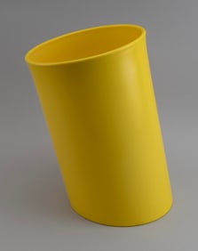 HELLER ENZO MARI FOR DANESE MILANO ASYMMETRICAL TILTED WASTECAN Italy, Circa 1970 Height 15.5".