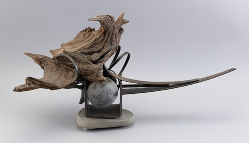 DEL FILARDI (Massachusetts, 20th/21st Century), Abstract suggesting a bird., Mixed media including