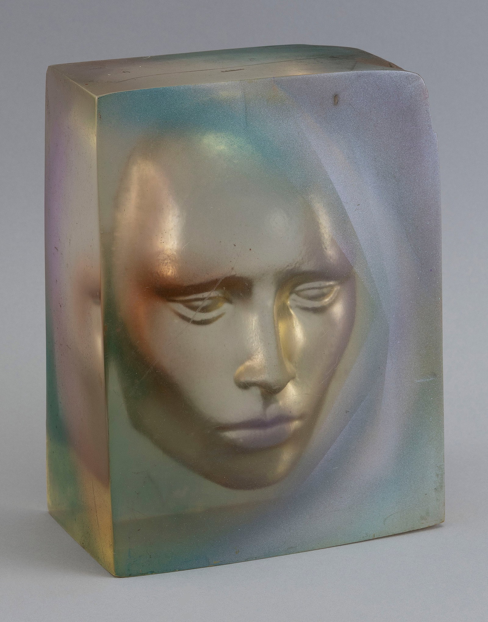 ATTRIBUTED TO RICHARD PEPITONE (Massachusetts/New York, 1936-2022), A woman's face in relief, circa: ATTRIBUTED TO RICHARD PEPITONE Massachusetts/New York, 1936-2022 A woman's face in relief, circa 1970. Resin, 9" x 7".