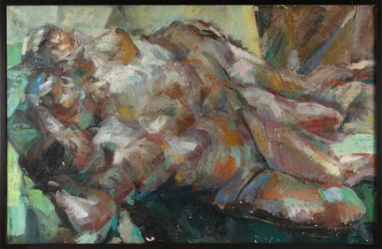 ANTHONY TONEY (New York/California, 1913-2004), "Repeated Reclining Nude"., Oil on canvas, 34" x