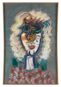 ROBERT BEAUCHAMP (New York/Massachusetts/Colorado, 1923-1995), Portrait of a woman., Oil on canvas,