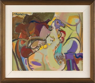 MOSHE ROSENTHALIS (Israel, 1922-2008), Untitled abstract., Oil on canvas, 15" x 18". Framed 20.5" x